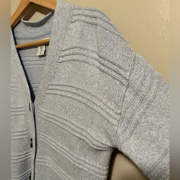 Cupcakes & Cashmere Baby Blue Cotton Button Front Cardigan - Picture 6 of 9